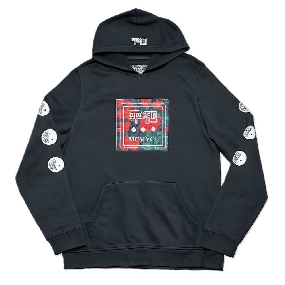 Brooklyn Cloth Hoodie XL Black Floral Graphic Kanji Streetwear Mens